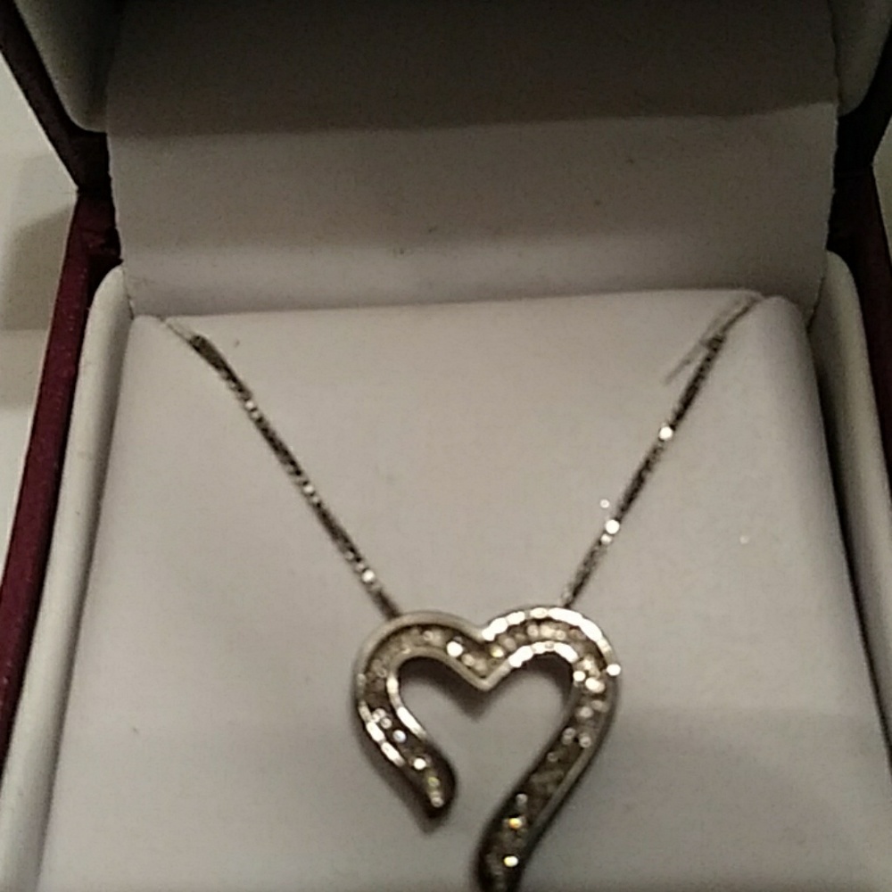 Open Heart Diamond Necklace - Picture 2 of 3